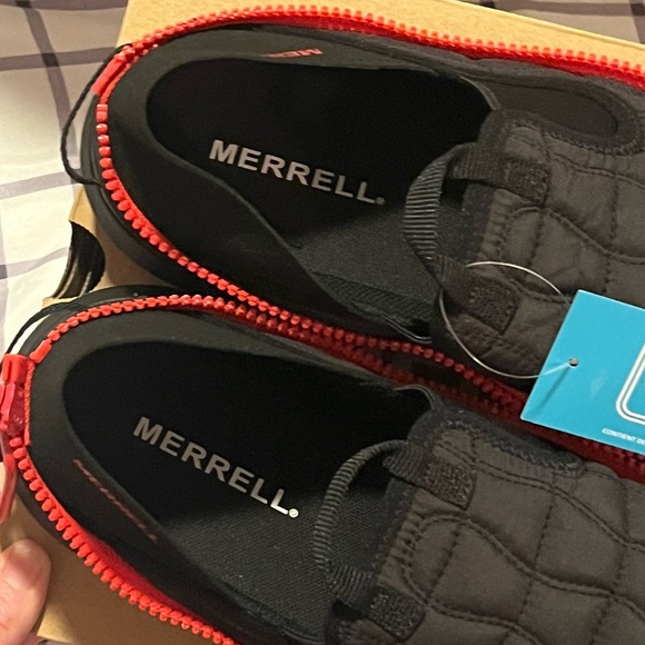 Merrell Men's Black and Red Hut Moc 2 Packable shoes size 12 new in box - Picture 5 of 10